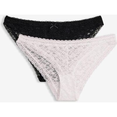 bonprix Minislip mit weicher Spitze (2er Pack)schwarz 40Damen bonprix Minislip mit weicher Spitze (2er Pack)schwarz 40Damen