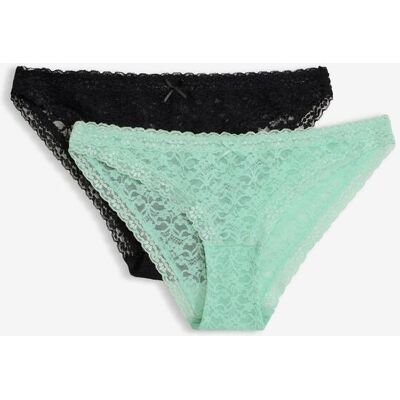 bonprix Minislip mit weicher Spitze (2er Pack)schwarz 40Damen bonprix Minislip mit weicher Spitze (2er Pack)schwarz 40Damen