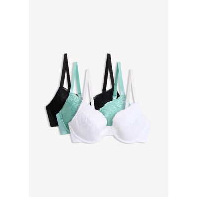 bonprix Push-up-BH mit feiner Spitze (3er Pack)grün 75Damen bonprix Push-up-BH mit feiner Spitze (3er Pack)grün 75Damen