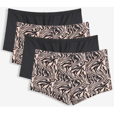 bonprix Damenboxer aus glatter Microfaser (4er Pack)schwarz 56Damen bonprix Damenboxer aus glatter Microfaser (4er Pack)schwarz 56Damen