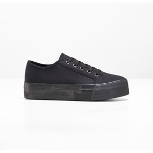 bonprix Plateau-Sneaker aus Baumwoll-Canvasschwarz 41Damen bonprix Plateau-Sneaker aus Baumwoll-Canvasschwarz 41Damen