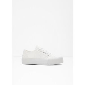 bonprix Plateau-Sneaker mit Lochstickereiweiß 41Damen bonprix Plateau-Sneaker mit Lochstickereiweiß 41Damen