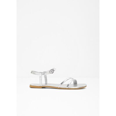 bonprix Riemchensandalen in Metallic-Optiksilber 37Damen bonprix Riemchensandalen in Metallic-Optiksilber 37Damen