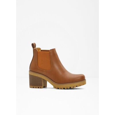 bonprix Chelsea-Boots mit Blockabsatzbraun 40Damen bonprix Chelsea-Boots mit Blockabsatzbraun 40Damen