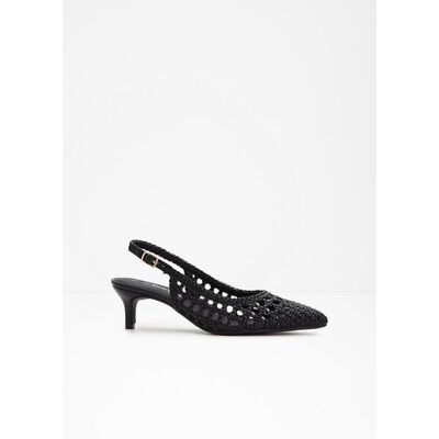 bonprix Slingpumps in Flecht-Optikschwarz 38Damen bonprix Slingpumps in Flecht-Optikschwarz 38Damen