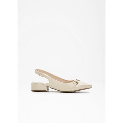 bonprix Slingpumps mit flachem Absatzbeige 36Damen bonprix Slingpumps mit flachem Absatzbeige 36Damen
