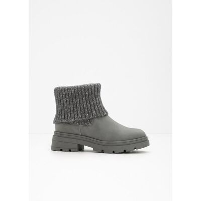 bonprix Chelsea-Boots mit Strickeinsatzgrau 39Damen bonprix Chelsea-Boots mit Strickeinsatzgrau 39Damen
