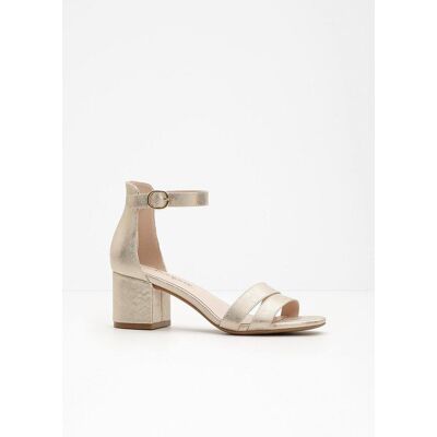 bonprix Sandaletten mit Blockabsatzgold 38Damen bonprix Sandaletten mit Blockabsatzgold 38Damen