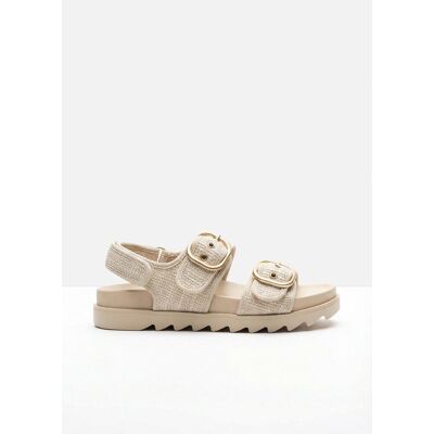 bonprix Plateau-Sandalen in Bouclé-Optikbeige 36Damen bonprix Plateau-Sandalen in Bouclé-Optikbeige 36Damen