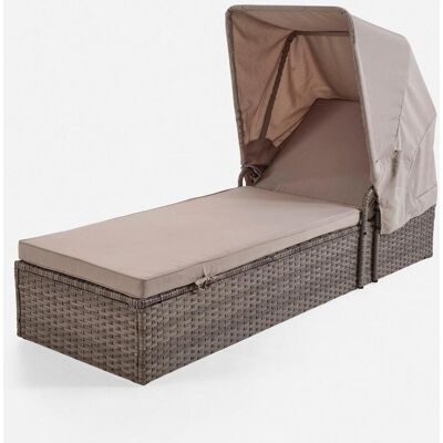 bonprix Gartenliege mit Sonnendachgrau false bonprix Gartenliege mit Sonnendachgrau false