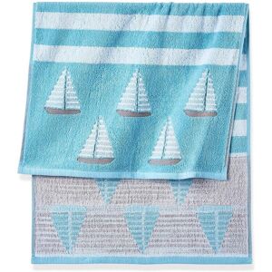bonprix Blaues Handtuch mit Bootmotiv bonprix Blaues Handtuch mit Bootmotiv