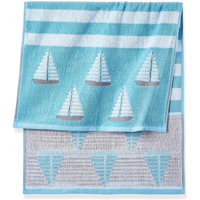 bonprix Baumwollhandtuch mit Bootmotivblau 2 (2er Pack Handtuch 50/100 cm)false bonprix Baumwollhandtuch mit Bootmotivblau 2 (2er Pack Handtuch 50/100 cm)false