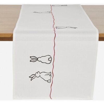 bonprix Tischläufer mit Hasen Stickereiweiß 1 (LxB 180/30 cm)false bonprix Tischläufer mit Hasen Stickereiweiß 1 (LxB 180/30 cm)false