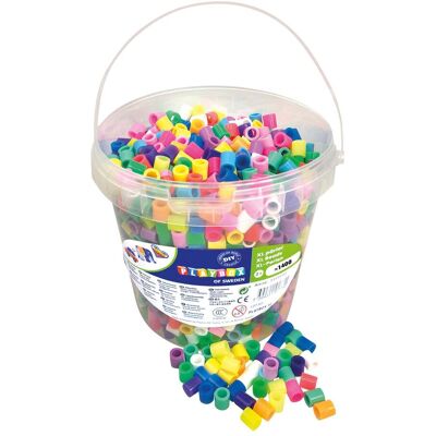 Playbox XL Bügelperlen-Set im Eimer 1400 Stück neon & pastell mehrfarbig Playbox XL Bügelperlen-Set im Eimer 1400 Stück neon & pastell mehrfarbig