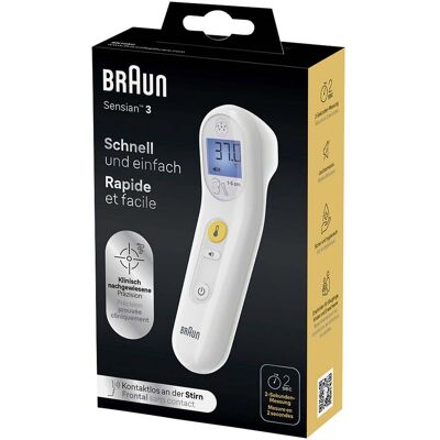 Braun No touch Thermometer Sensian 3 BNT050WE gelb Braun No touch Thermometer Sensian 3 BNT050WE gelb