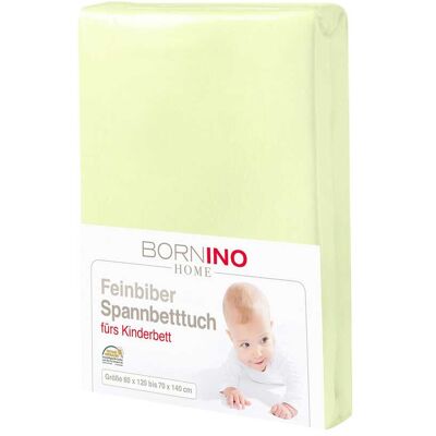 BORNINO HOME Feinbiber-Spannbetttuch 60x120 cm - 70x140 cm gruen BORNINO HOME Feinbiber-Spannbetttuch 60x120 cm - 70x140 cm gruen