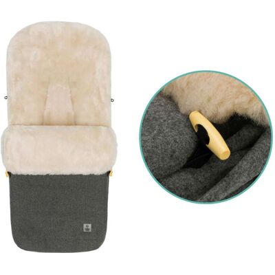 babycab Winterfußsack Lammfell Lille Wool grau babycab Winterfußsack Lammfell Lille Wool grau