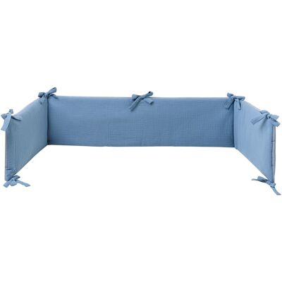 BORNINO HOME Wende-Nestchen für Beistellbett Musselin 26x166 cm blau BORNINO HOME Wende-Nestchen für Beistellbett Musselin 26x166 cm blau