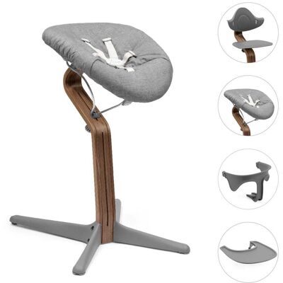 Stokke Bundle Hochstuhl Walnuss inkl. Newbornset, Babyset und Tray grau Stokke Bundle Hochstuhl Walnuss inkl. Newbornset, Babyset und Tray grau