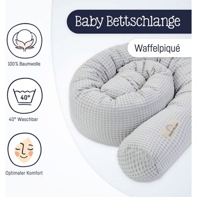 Julius Zöllner Bettschlange Waffelpiqué 180 cm grau Julius Zöllner Bettschlange Waffelpiqué 180 cm grau