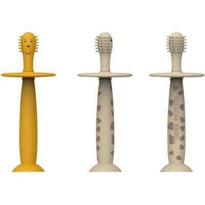 Matchstick Monkey 2er-Pack Trainingszahnbürste mit Saugnapf Matchstick Monkey 2er-Pack Trainingszahnbürste mit Saugnapf