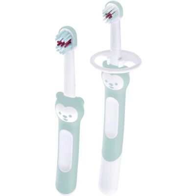 MAM 2-tlg. Baby-Zahnbürsten-Set Learn to Brush tuerkis MAM 2-tlg. Baby-Zahnbürsten-Set Learn to Brush tuerkis