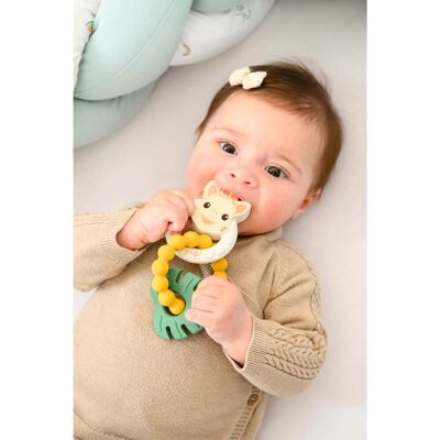 Sophie la Girafe Beißring Tropical aus Naturkautschuk weiss gruen gelb Sophie la Girafe Beißring Tropical aus Naturkautschuk weiss gruen gelb