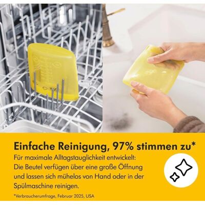 Medela Silikon Muttermilchbeutel wiederverwendbar, 5 Stück gelb Medela Silikon Muttermilchbeutel wiederverwendbar, 5 Stück gelb