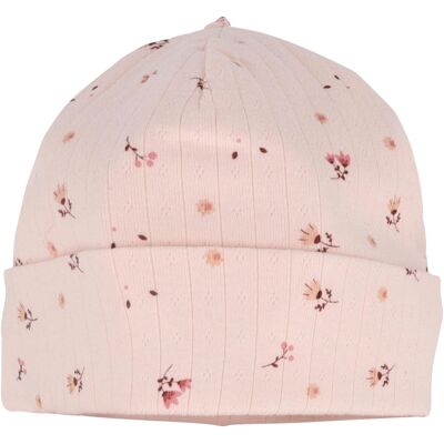 Maximo Erstlingsmütze Blumen Rippqualität rosa Maximo Erstlingsmütze Blumen Rippqualität rosa