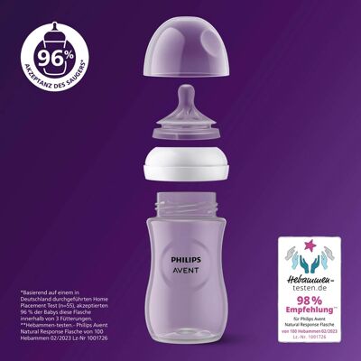 Philips Avent Babyflasche Natural Response, 260ml, ab 1M transparent Philips Avent Babyflasche Natural Response, 260ml, ab 1M transparent