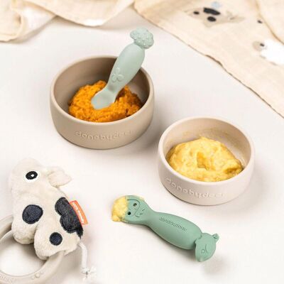 Done by Deer 2er-Pack Babylöffel Tiny Farm gruen Done by Deer 2er-Pack Babylöffel Tiny Farm gruen