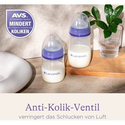 Lansinoh Babyflasche NaturalWave, Anti-Kolik-Weithals, Gr.M, 240 ml, ab 6M transparent Lansinoh Babyflasche NaturalWave, Anti-Kolik-Weithals, Gr.M, 240 ml, ab 6M transparent