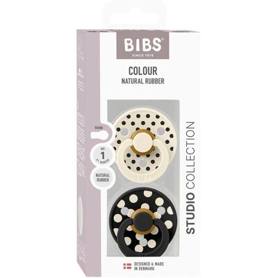 BIBS 2er-Pack Polka Collection Schnuller Latex, 0-6M schwarz weiss BIBS 2er-Pack Polka Collection Schnuller Latex, 0-6M schwarz weiss