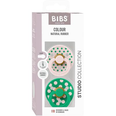 BIBS 2er-Pack Polka Collection Schnuller Latex, 0-6M pink gruen BIBS 2er-Pack Polka Collection Schnuller Latex, 0-6M pink gruen