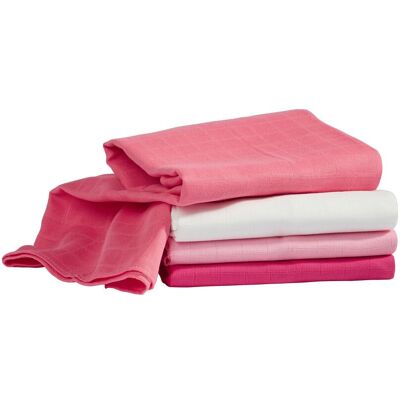 Bornino 4er-Pack Mullwindeln 80x80 cm pink Bornino 4er-Pack Mullwindeln 80x80 cm pink