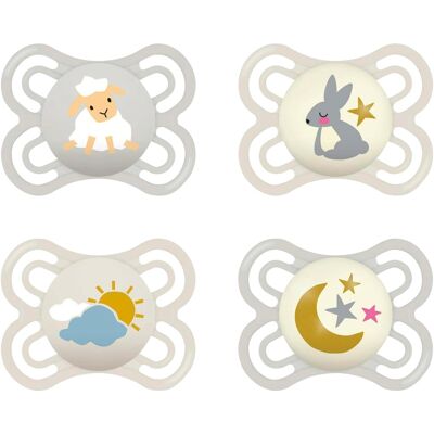 MAM 4er-Pack Schnuller Perfect Day+Night Silikon, 0-6 M mehrfarbig MAM 4er-Pack Schnuller Perfect Day+Night Silikon, 0-6 M mehrfarbig