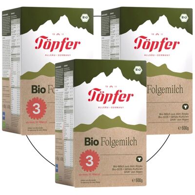 Töpfer 3er Pack Bio Folgemilch 3 600 g Töpfer 3er Pack Bio Folgemilch 3 600 g