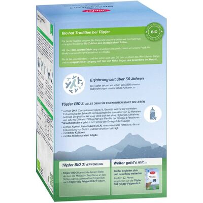 Töpfer Bio Folgemilch 3, 600g beige Töpfer Bio Folgemilch 3, 600g beige