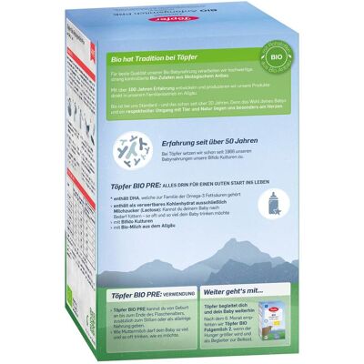 Töpfer Bio Anfangsmilch Pre 600g beige Töpfer Bio Anfangsmilch Pre 600g beige