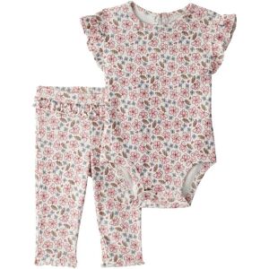 Carter's 2-tlg. Set Body kurzarm und Leggings Blumen Rippqualität mehrfarbig Carter's 2-tlg. Set Body kurzarm und Leggings Blumen Rippqualität mehrfarbig