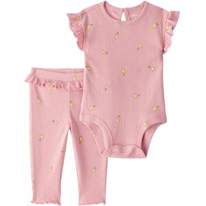 Carter's 2-tlg. Set Body kurzarm und Leggings Zitronen Rippqualität rosa gelb Carter's 2-tlg. Set Body kurzarm und Leggings Zitronen Rippqualität rosa gelb