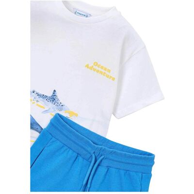 Mayoral 2-tlg. Set T-Shirt und Sweatshorts Ocean natur blau Mayoral 2-tlg. Set T-Shirt und Sweatshorts Ocean natur blau