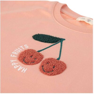 Lässig Sweatshirt Kirschen Little Gang rosa mehrfarbig Lässig Sweatshirt Kirschen Little Gang rosa mehrfarbig
