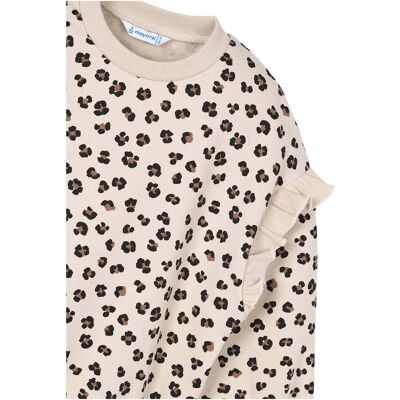 Mayoral Sweatshirt Leoprint Rüschen beige mehrfarbig Mayoral Sweatshirt Leoprint Rüschen beige mehrfarbig