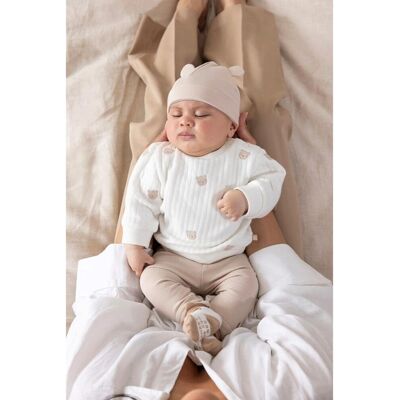 Feetje Sweatshirt Bären-Stickerei Rippqualität natur beige Feetje Sweatshirt Bären-Stickerei Rippqualität natur beige