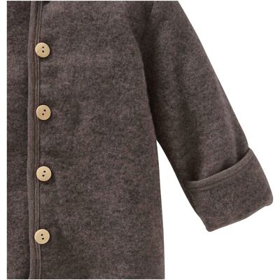Bornino Wollfleece-Overall mit Klappbündchen aus Merinowolle braun Bornino Wollfleece-Overall mit Klappbündchen aus Merinowolle braun