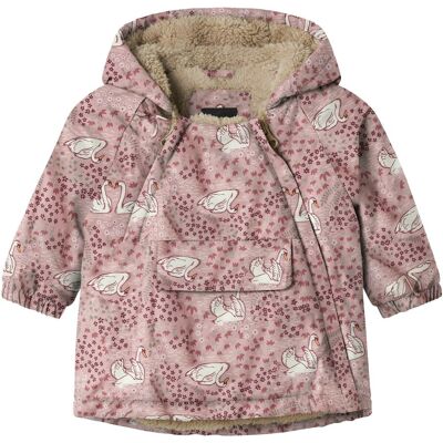 name it Winterjacke mit Kapuze Plüschfutter Schwäne rosa name it Winterjacke mit Kapuze Plüschfutter Schwäne rosa