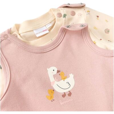 Bornino Strampler-Set 2-tlg. mit Shirt Country Love rosa natur Bornino Strampler-Set 2-tlg. mit Shirt Country Love rosa natur