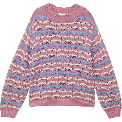 s.Oliver Pullover Ajour Ringel rosa mehrfarbig s.Oliver Pullover Ajour Ringel rosa mehrfarbig