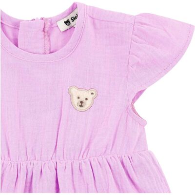 Steiff Musselin-Bodykleid Flügelarm Bär Rüschen lila Steiff Musselin-Bodykleid Flügelarm Bär Rüschen lila